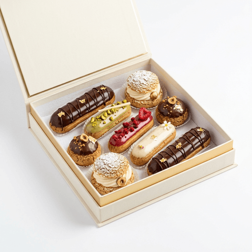 เอแคลร์และพัฟ เกรดพรีเมียม กล่อง 9 ชิ้น